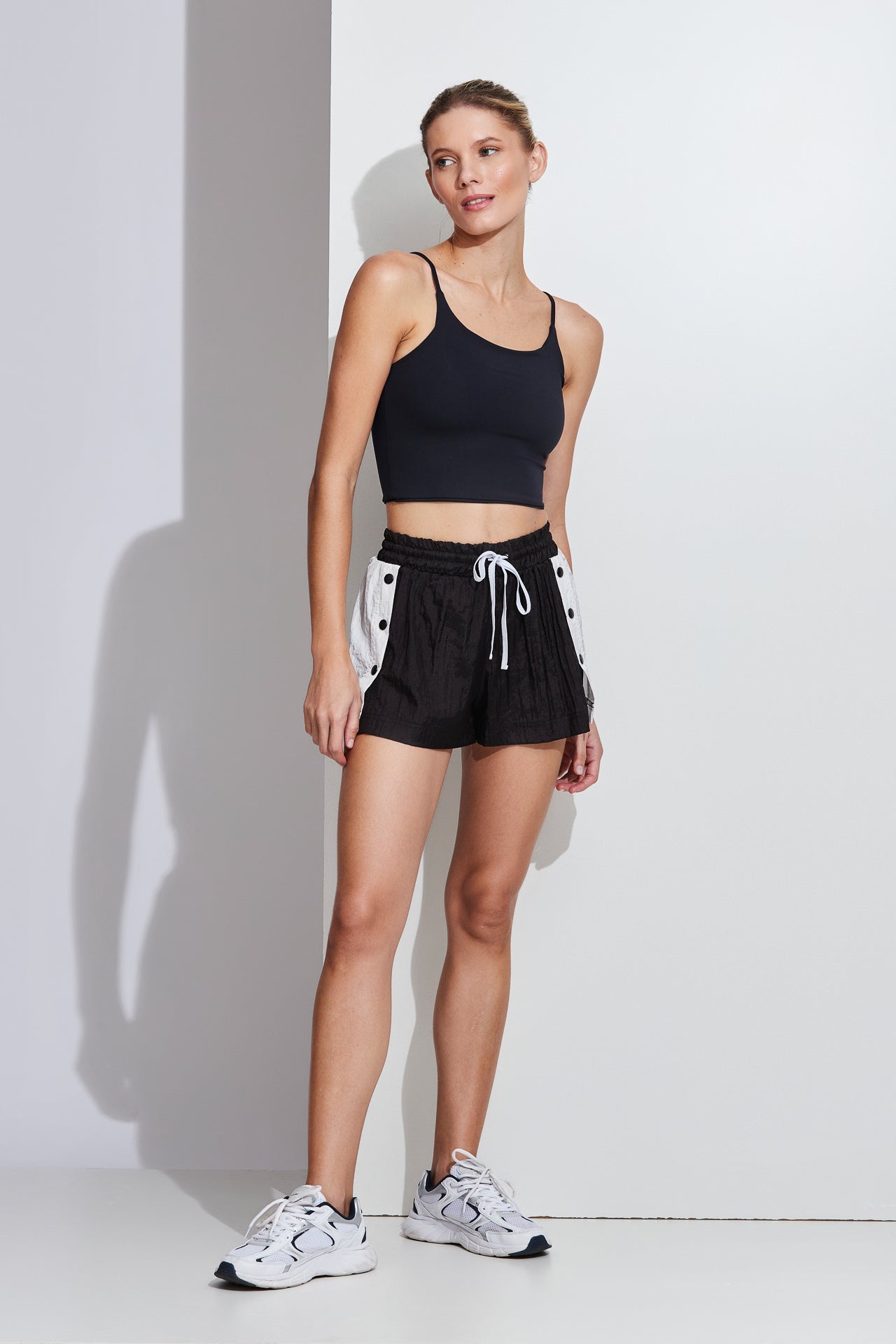 Short bicolor com botões (SH09)