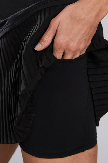 Vestido com barra plissada assimétrica (VE08)